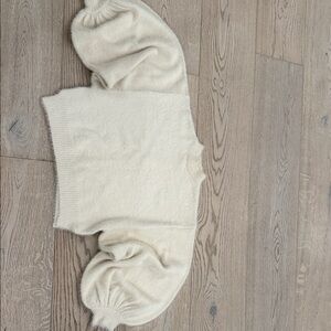 Fur blend mock neck sweater